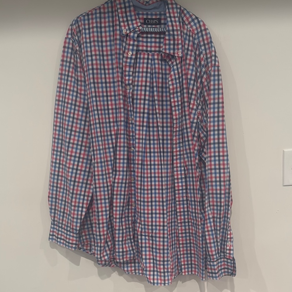 Chaps Red and Blue Plaid Shirt